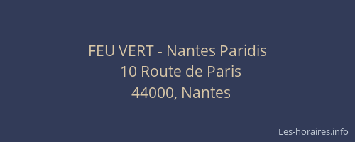FEU VERT - Nantes Paridis