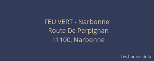 FEU VERT - Narbonne