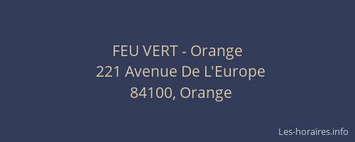 FEU VERT - Orange