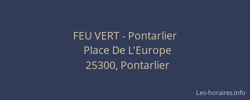 FEU VERT - Pontarlier