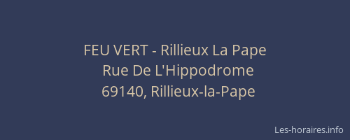 FEU VERT - Rillieux La Pape