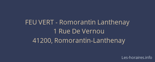 FEU VERT - Romorantin Lanthenay