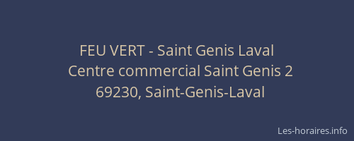 FEU VERT - Saint Genis Laval