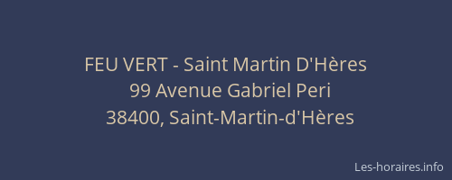 FEU VERT - Saint Martin D'Hères