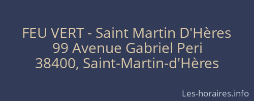 FEU VERT - Saint Martin D'Hères