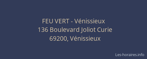 FEU VERT - Vénissieux