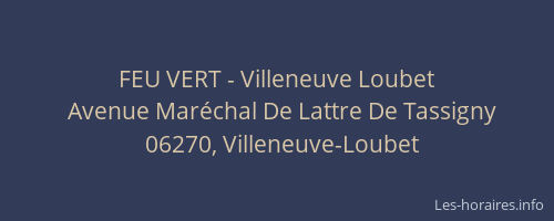 FEU VERT - Villeneuve Loubet