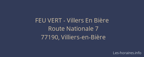 FEU VERT - Villers En Bière