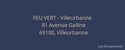 FEU VERT - Villeurbanne