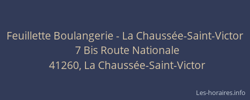 Feuillette Boulangerie - La Chauss&eacute;e-Saint-Victor