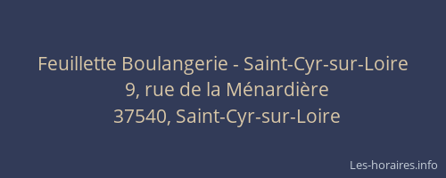 Feuillette Boulangerie - Saint-Cyr-sur-Loire