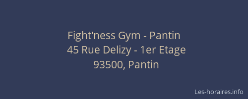 Fight'ness Gym - Pantin