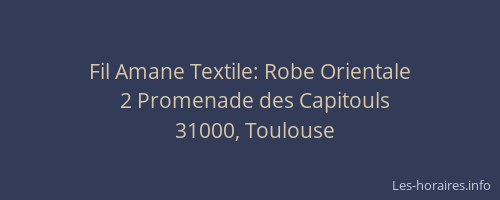 Fil Amane Textile: Robe Orientale