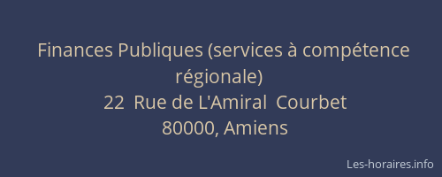 Finances Publiques (services à compétence régionale)
