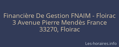 Financière De Gestion FNAIM - Floirac