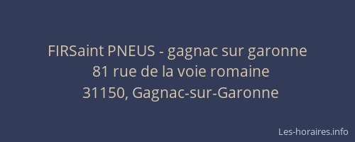 FIRSaint PNEUS - gagnac sur garonne