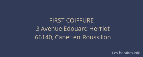 FIRST COIFFURE