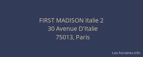 FIRST MADISON Italie 2