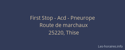 First Stop - Acd - Pneurope