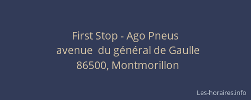 First Stop - Ago Pneus
