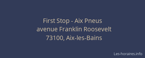 First Stop - Aix Pneus