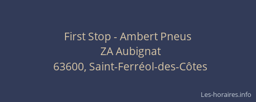 First Stop - Ambert Pneus