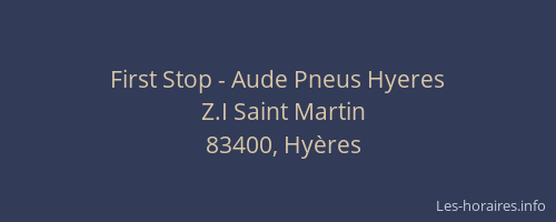 First Stop - Aude Pneus Hyeres