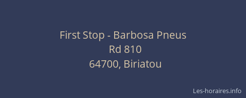 First Stop - Barbosa Pneus