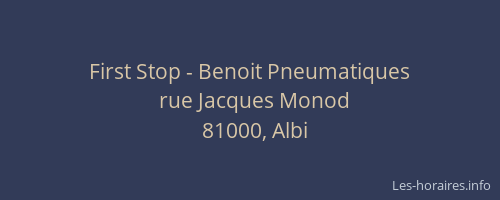 First Stop - Benoit Pneumatiques