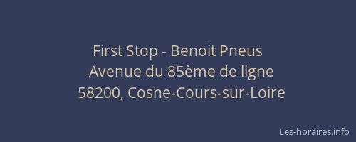 First Stop - Benoit Pneus