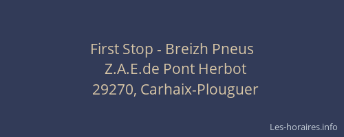 First Stop - Breizh Pneus