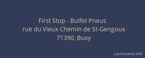 First Stop - Bulfet Pneus