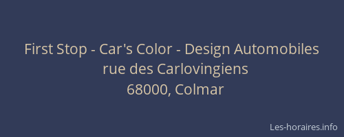 First Stop - Car's Color - Design Automobiles