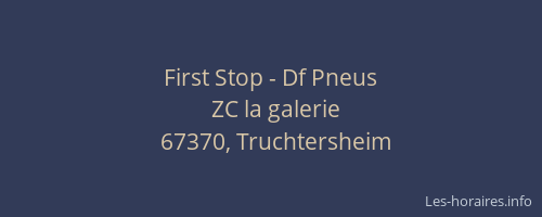 First Stop - Df Pneus
