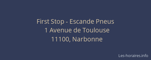 First Stop - Escande Pneus