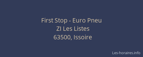 First Stop - Euro Pneu