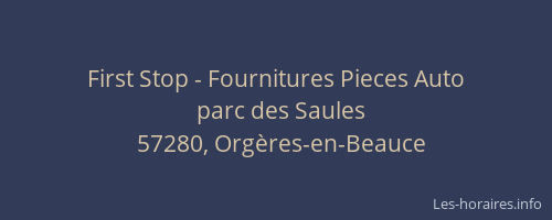 First Stop - Fournitures Pieces Auto