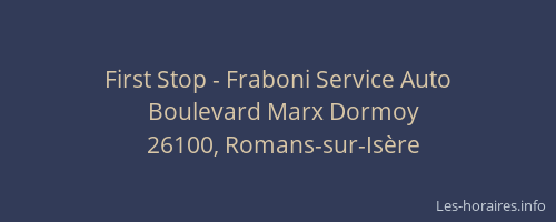 First Stop - Fraboni Service Auto