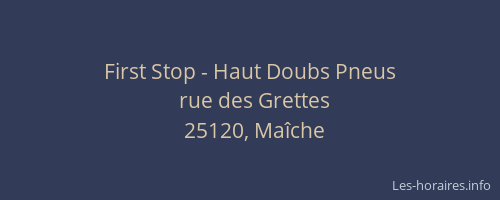 First Stop - Haut Doubs Pneus