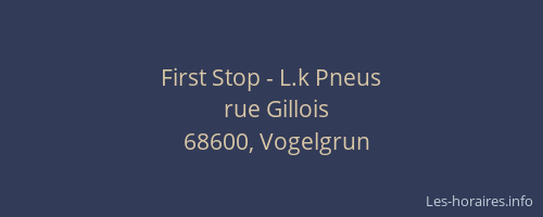First Stop - L.k Pneus