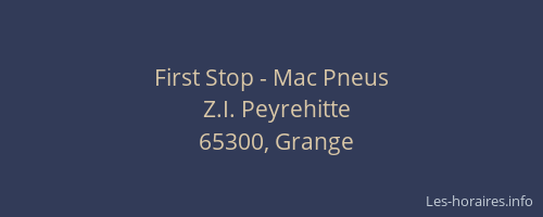 First Stop - Mac Pneus