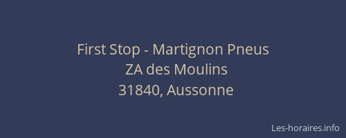First Stop - Martignon Pneus