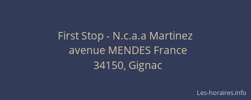 First Stop - N.c.a.a Martinez