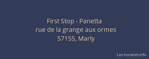 First Stop - Panetta