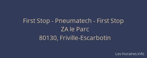First Stop - Pneumatech - First Stop