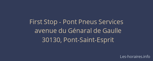 First Stop - Pont Pneus Services