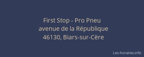 First Stop - Pro Pneu