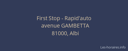 First Stop - Rapid'auto