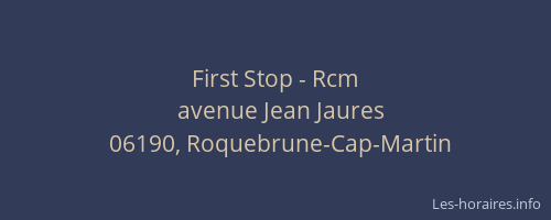 First Stop - Rcm