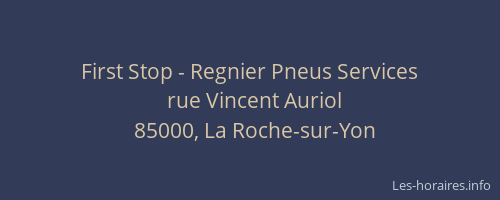 First Stop - Regnier Pneus Services